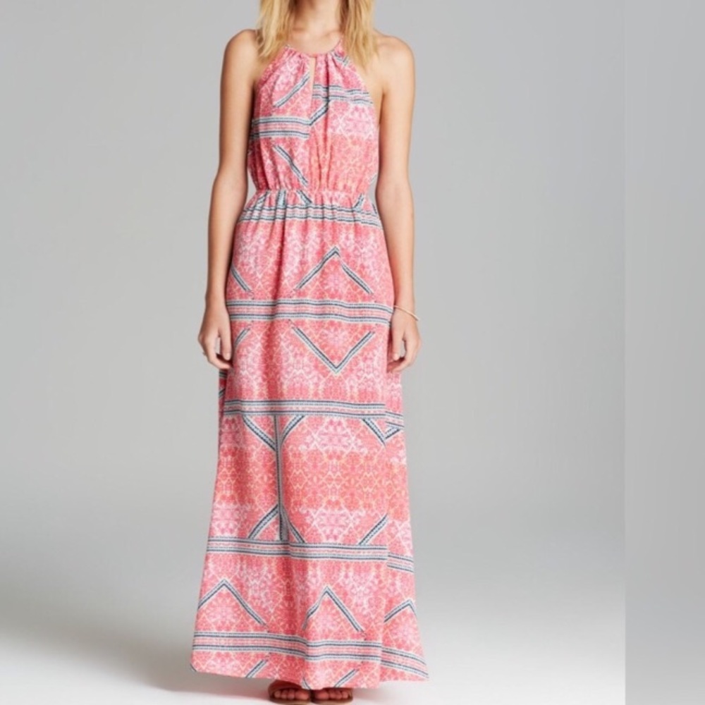 MinkPink pink printed maxi sundress.